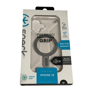 Speck Presidio Perfect-Clear Grip Case iPhone 16 Clear with Gray